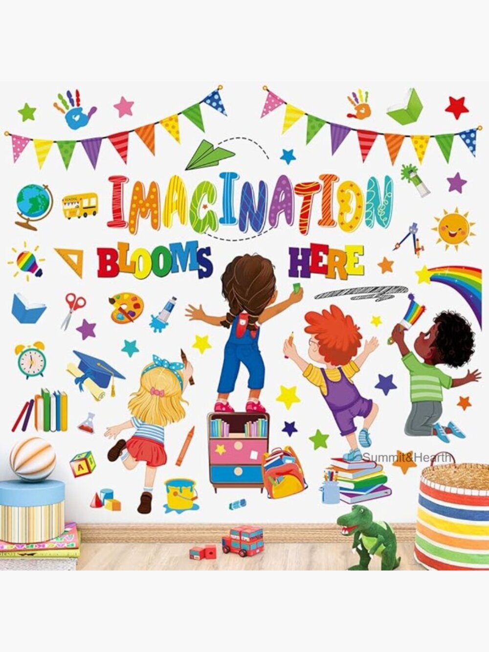 Reading Corner Wall Decals, Inspirational Quotes, Peel & Stick Classroom Decor